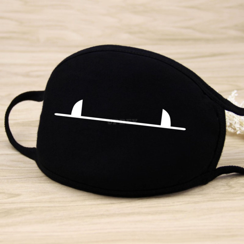 Men Women Riding Cotton Mask Dust-proof Fashion Black Facial Expression Teeth Warm Mask KZ-3029