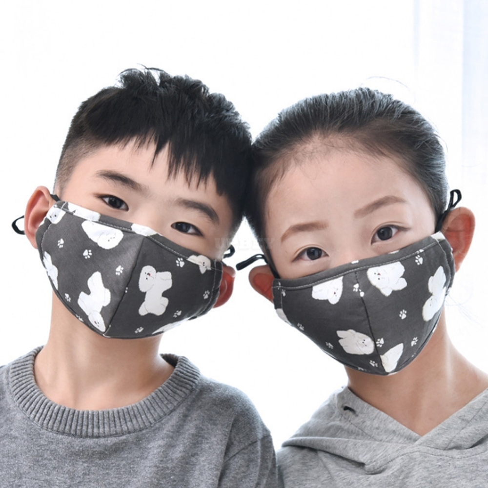 Kid PM2.5 Anti-haze Mask Cartoon Cotton Dust-proof Breathable Warm Cute Boy Girl Mask 1#_One size