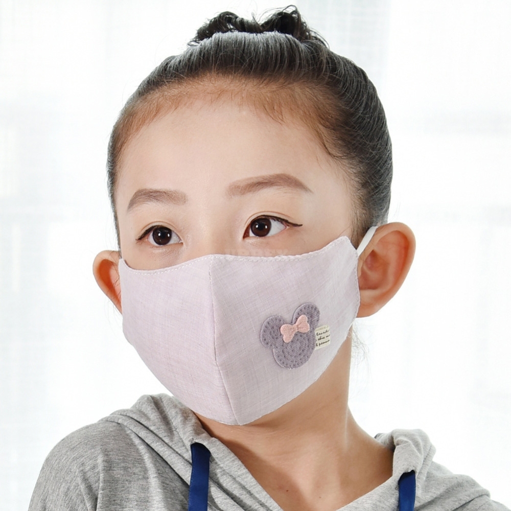 Kid Autumn Winter Cotton Mask Cartoon Breathable Dust-proof Boy Girl Cute Mask Light purple