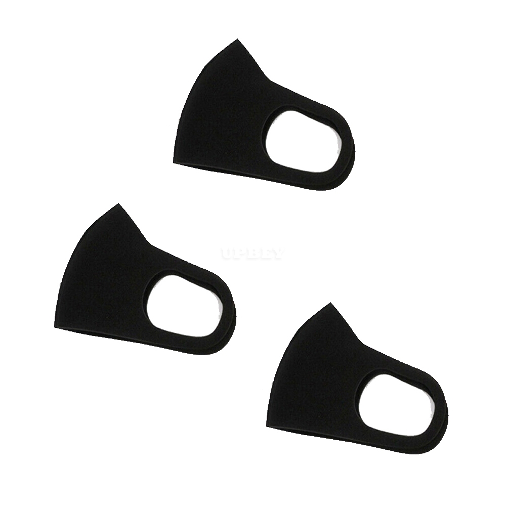 1pc/3pcs 3D Anti-fog Sponge Dustproof Washable PM2.5 Protective Mask for Kids black_3pcs