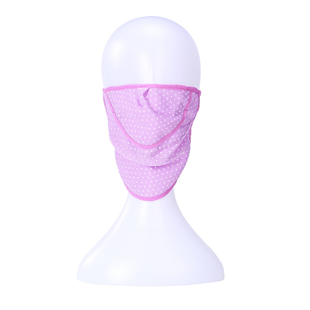 Outdoor Cycling Mask Anti-UV Adjustable Windproof Face Neck Cover  Purple dot_One size