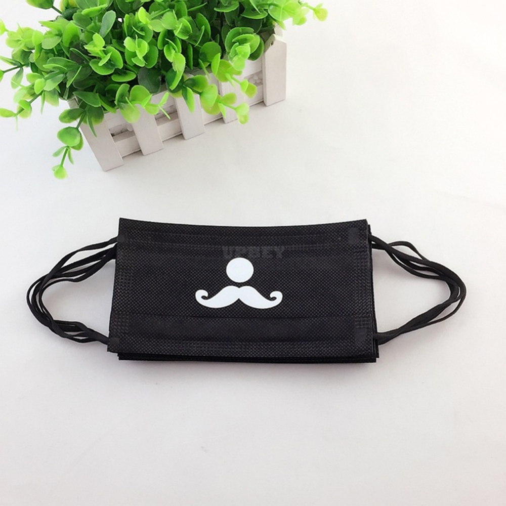 10PCS Disposable Black Mischievous Breathable Mouth Mask Anti-Dust Face Masks Picture 2