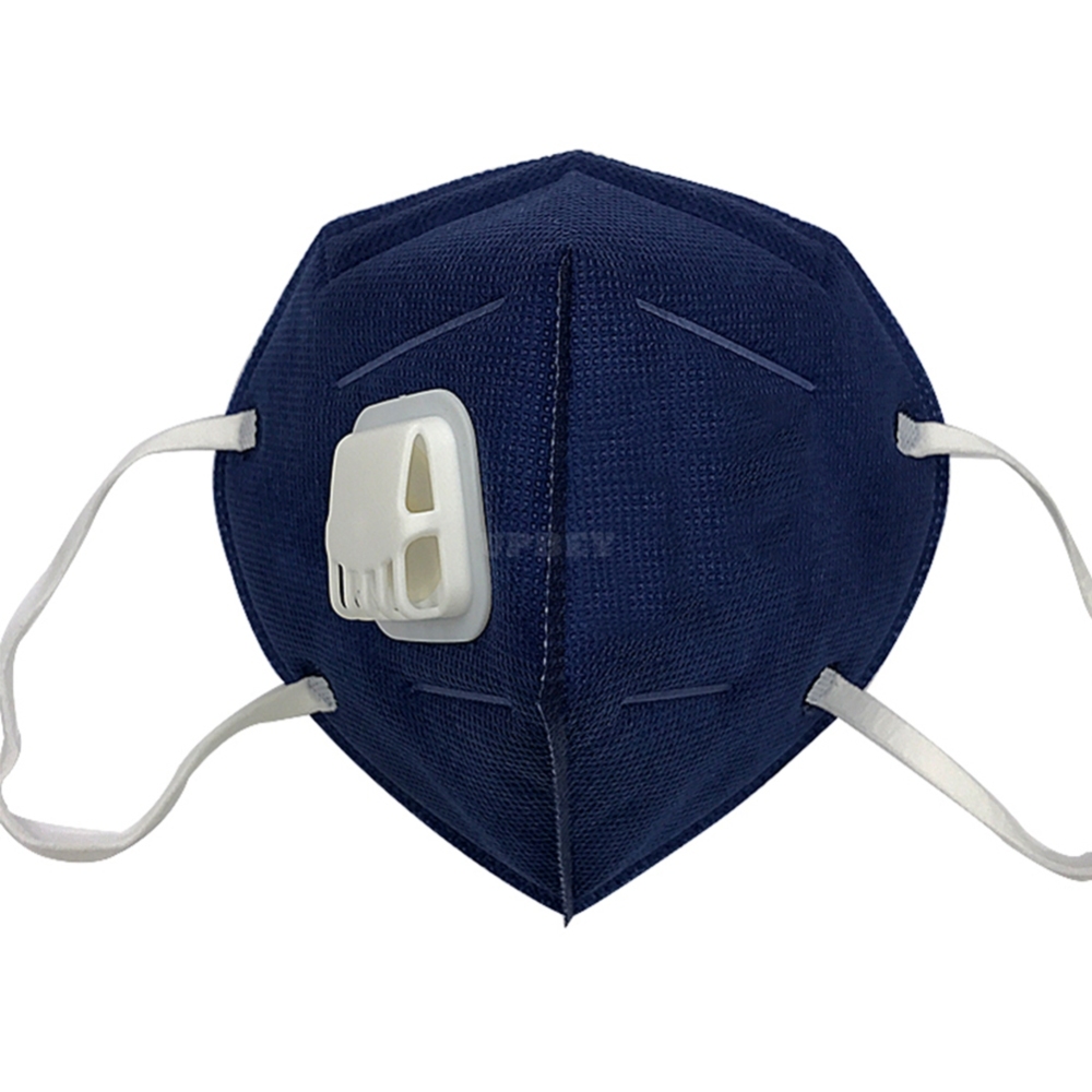 2pcs Disposable High-grade Protective Mask Face Anti Pollution Air Filter Mask Breathable Dustproof Mask Blue with breathing valve