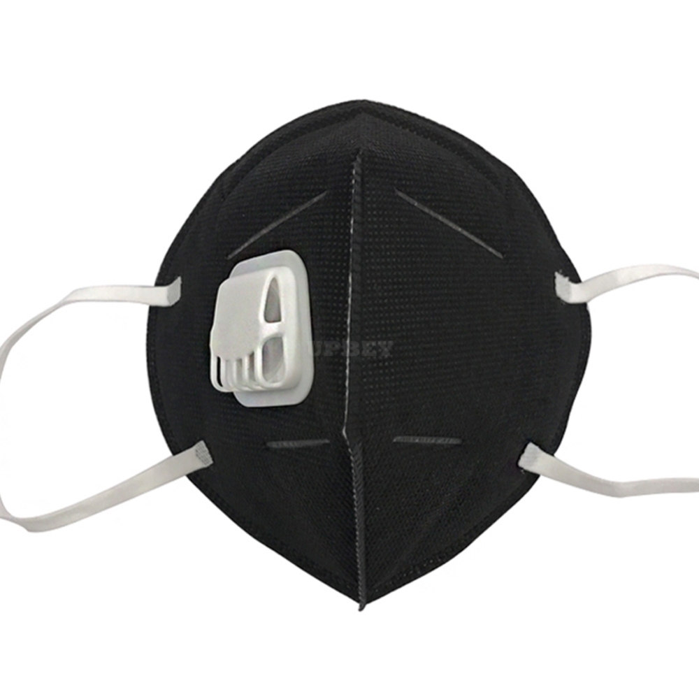 2pcs Disposable High-grade Protective Mask Face Anti Pollution Air Filter Mask Breathable Dustproof Mask Black with breathing valve