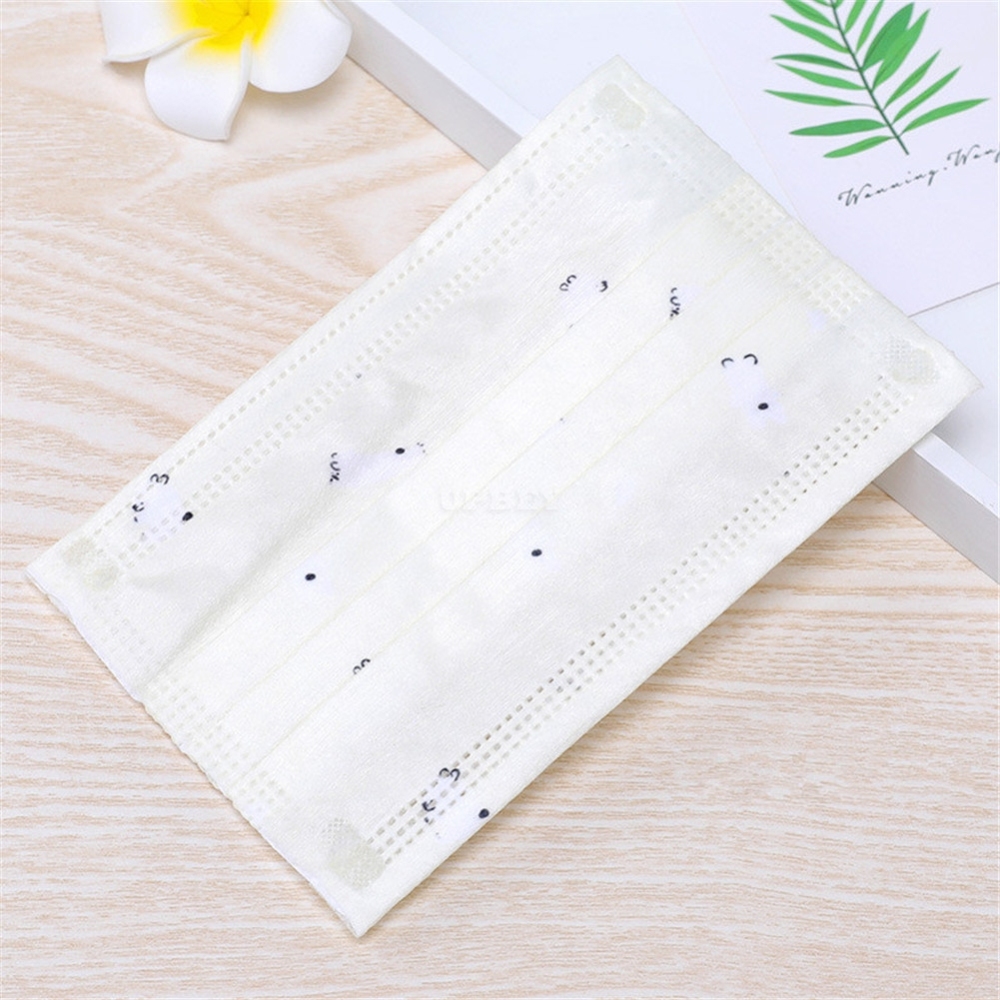 10Pcs/bag Disposable Kid Respirator PM2.5 Anti-haze 3-layer Dustproof Mask Colorful Printing C