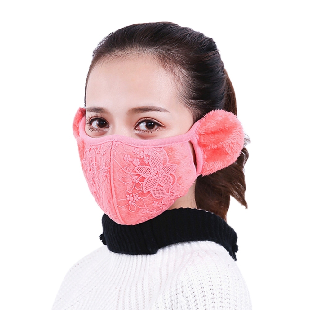 2 in 1 Unisex Warm Ear Cover + Dust-proof Mask Perfect Wear Accessory for Winter watermelon red
