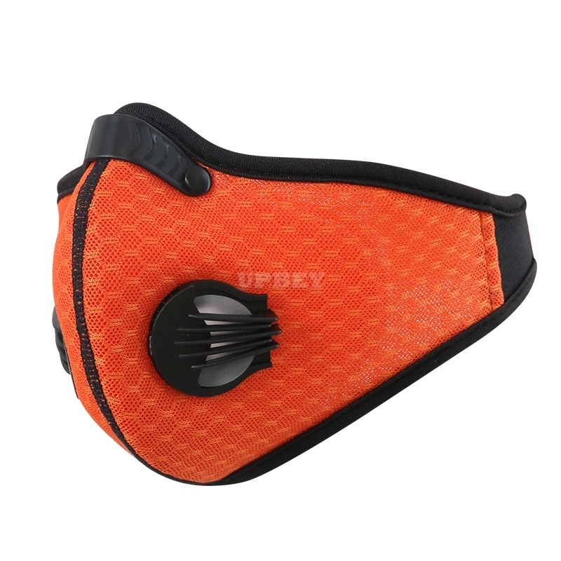 Breathable Mesh Bicycle Mask Dust Smog Windproof Protective Nylon Mesh Bike MTB Cycling Half Face Mask Orange_One size