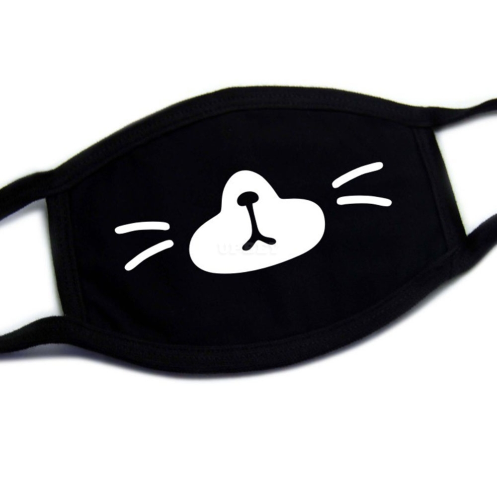 Men Women Riding Cotton Mask Dust-proof Fashion Black Facial Expression Teeth Warm Mask KZ-7005