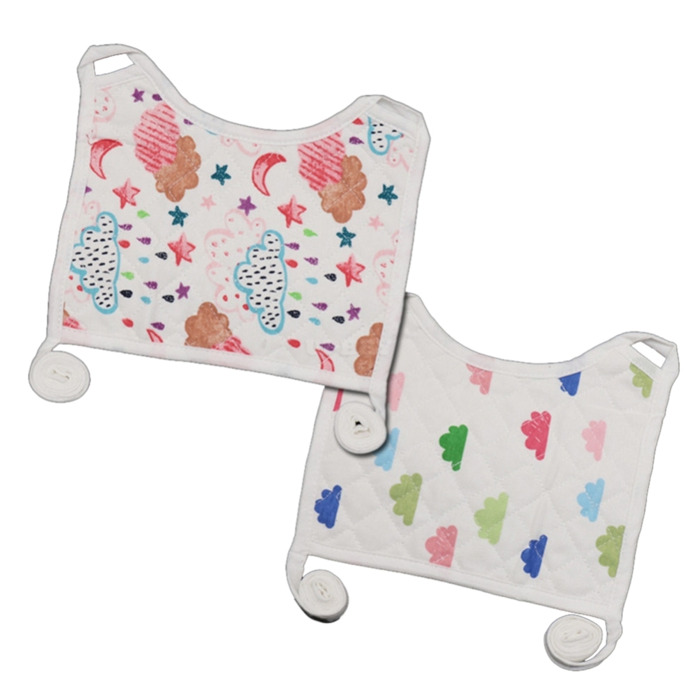 Baby Bib Dual-use Adjustable Double-sided Cotton Towel  Rainy night + colorful clouds