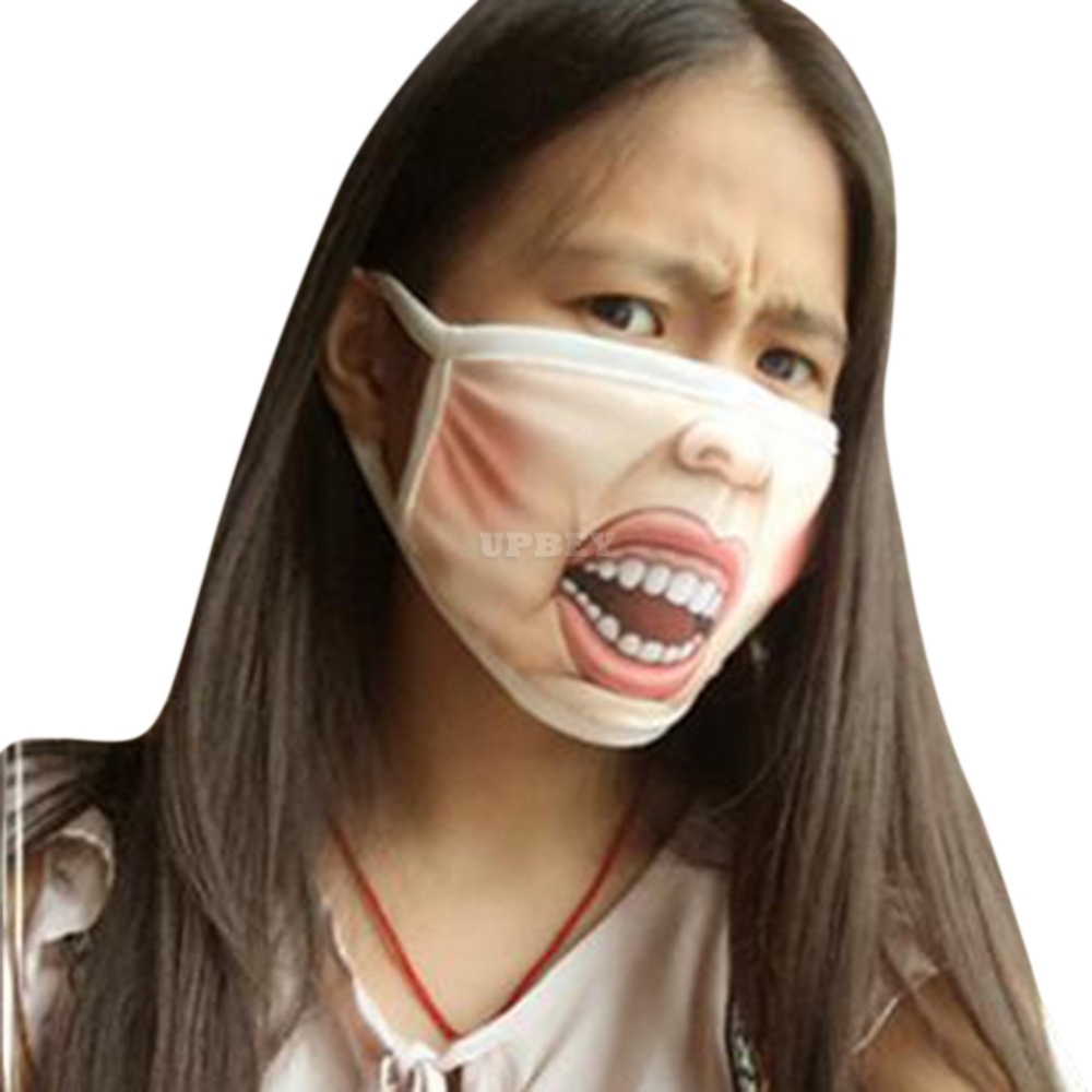 Creative Mischievous Mouth Mask Anti-Dust Warm Face Masks D_Adult section