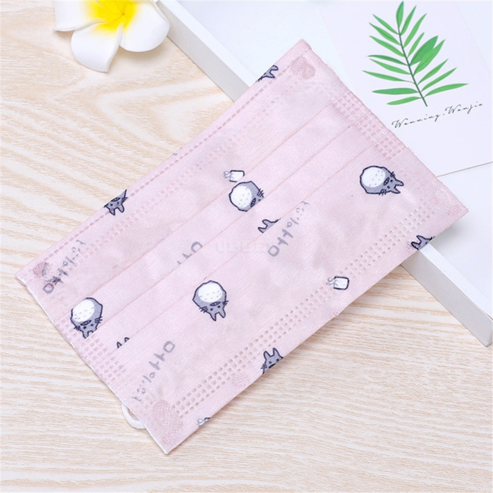 10Pcs/bag Disposable Kid Respirator PM2.5 Anti-haze 3-layer Dustproof Mask Colorful Printing D