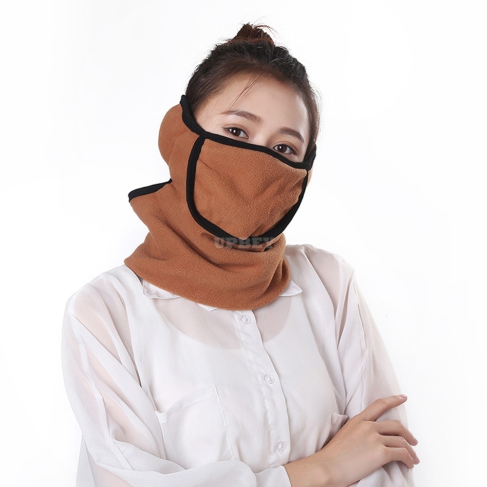 3 in 1 Outdoor Full Face Mask Neck Cover Earmuff Dustproof Warm Mask for Winter Khaki