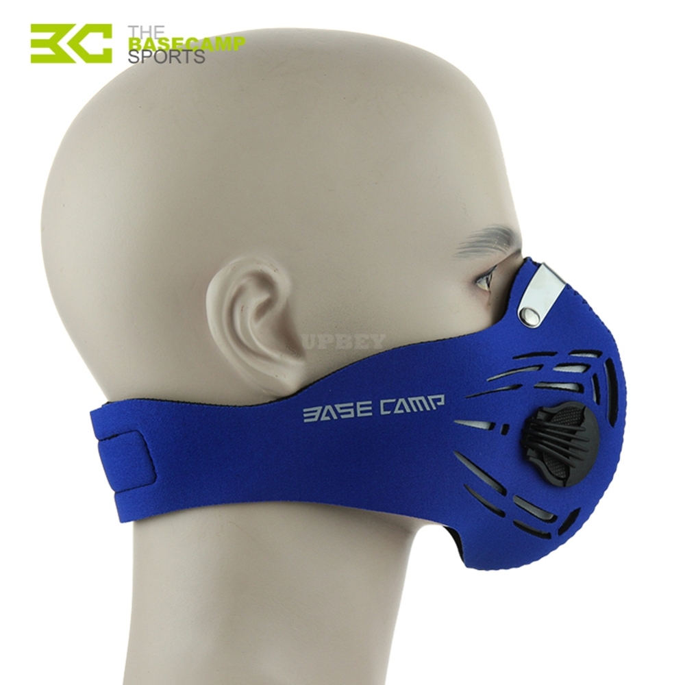 Outdoor Protective Mask Activated Carbon Filtration Dust Mask Anti Haze PM2.5 Pollen Allergy Face Mask for Running Cycling Blue_F