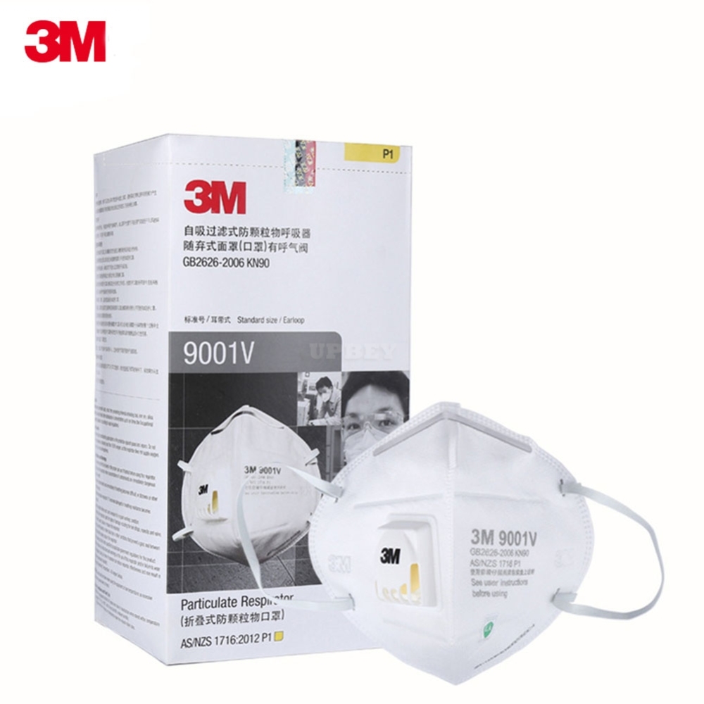 1Pc/25Pcs 9001 Protective Mask with Air Valve with Adjustable Nose Clip 25pcs