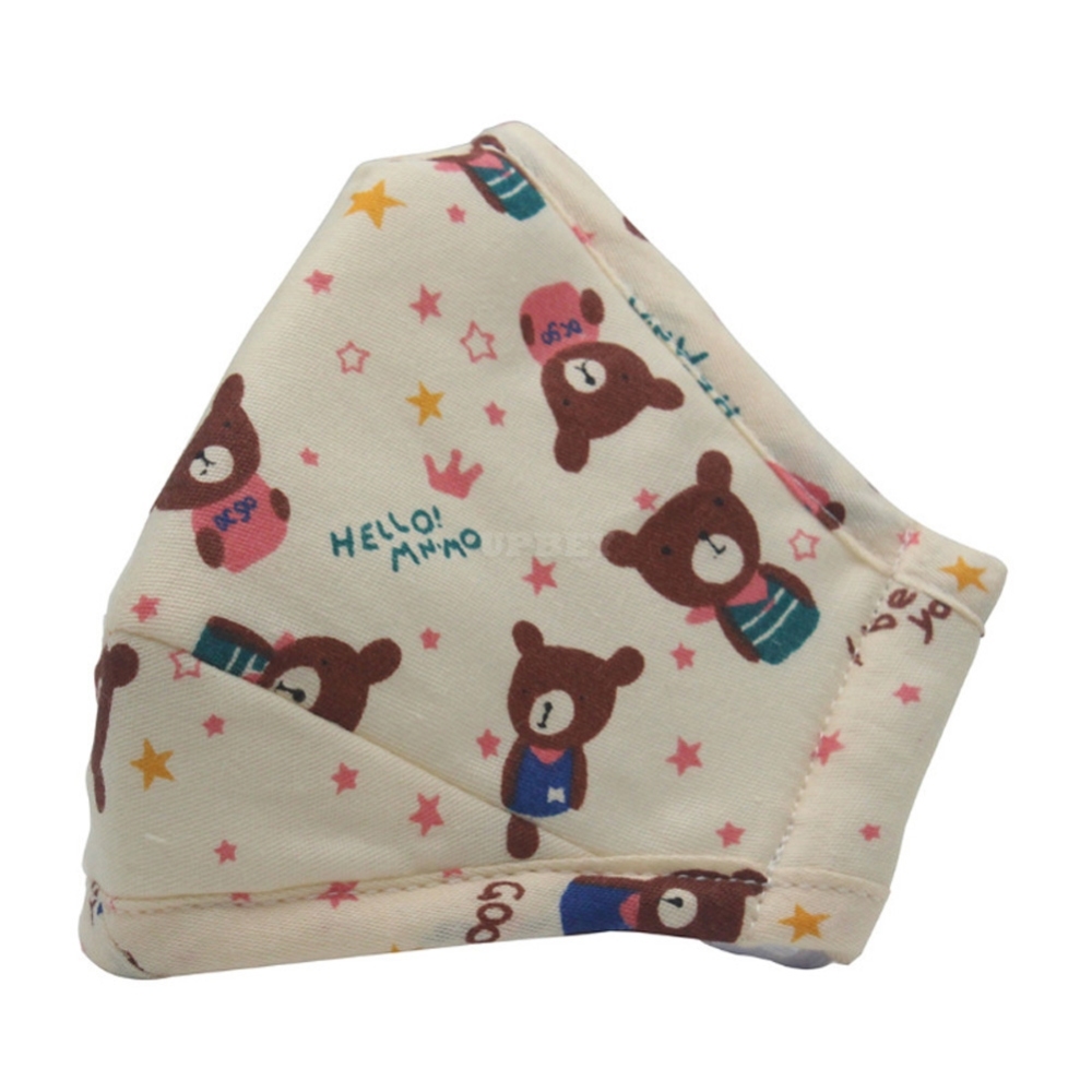 Kid PM2.5 Anti-haze Mask Winter Warm Cotton Dust-proof Breathable Cartoon Boy Girl Mask Puppet bear_One size