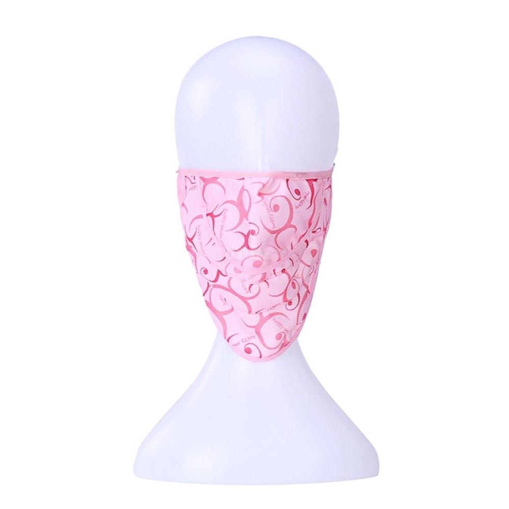 Outdoor Cycling Mask Anti-UV Adjustable Windproof Face Neck Cover  Pink flower_One size