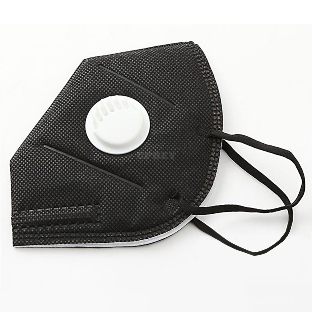 5pcs/set Disposable Respirator Activated Carbon Valve Anti-smog PM2.5 Mask black