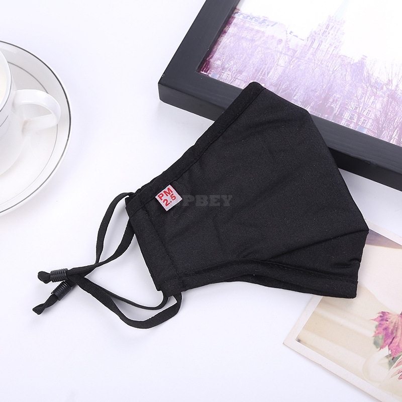 PM2.5 Breathable Anti-haze Cotton Mask Fashionable Cycling Motorcycle Outdoor Protective Dust Mask black