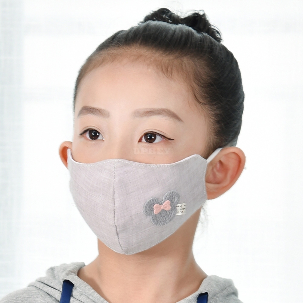 Kid Autumn Winter Cotton Mask Cartoon Breathable Dust-proof Boy Girl Cute Mask light grey