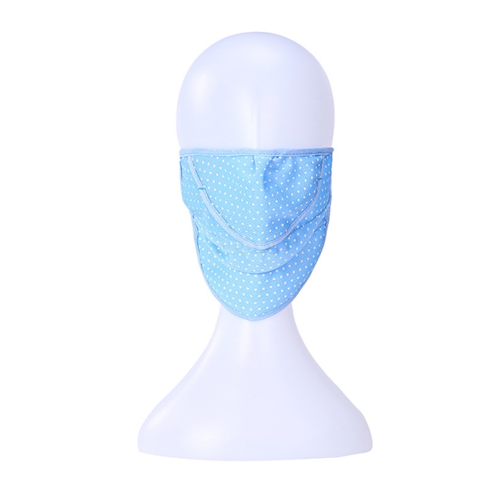 Outdoor Cycling Mask Anti-UV Adjustable Windproof Face Neck Cover  Blue dot_One size