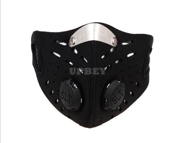 Men Women Anti-haze Mask Activated Carbon Dust-proof Cycling Face Mask Anti-pollution Training Bicycle Bike Outdoor Running Mask Face Shield black