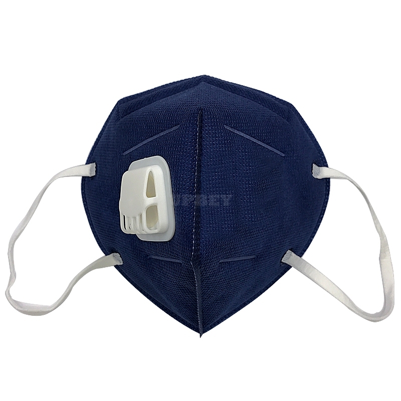 2pcs Disposable High-grade Protective Mask Face Anti Pollution Air Filter Mask Breathable Dustproof Mask Blue with breathing valve with activated carb