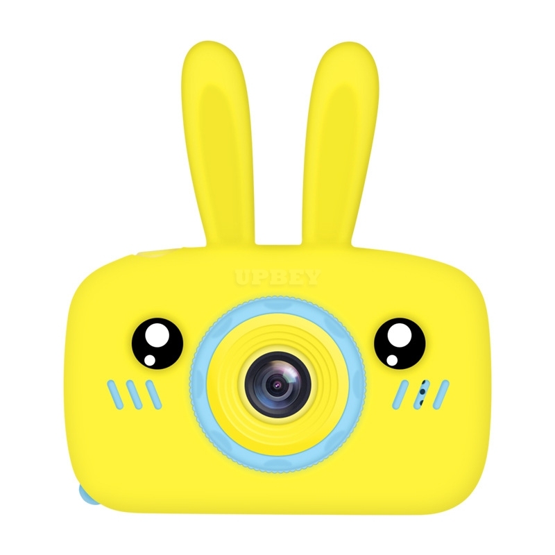 2 Inch HD Screen Digital Mini Camera Kids Cartoon Cute Camera Toys Outdoor Photography Props for Child  Yellow rabbit
