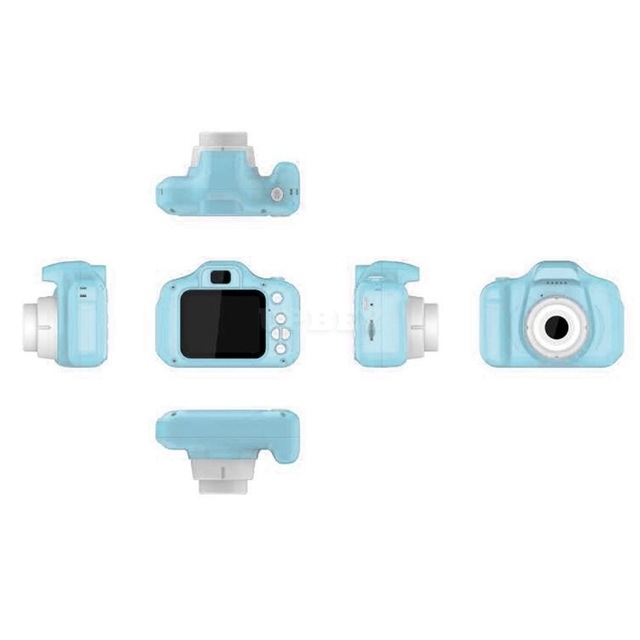 2 Inch HD Screen Chargable Digital Mini Camera Kids Cartoon Cute Camera Toys Outdoor Photography Props for Child  blue