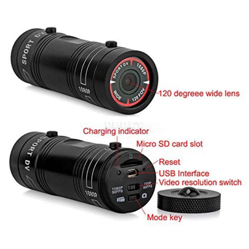 F9 Mini Bike Camera HD Motorcycle Helmet Sports Action Camera Video DV Camcorder Full HD 1080p Car Video Recorder black