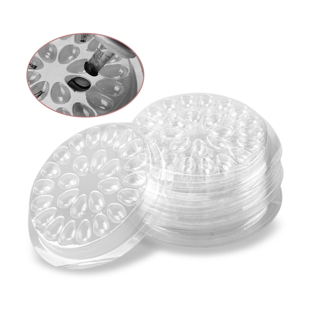 10 Pcs Plastic Gasket Extension Tray Adhesive Pallet Convenient Assistant Stand Grafting Eyelash Glue Holder Pad Flower Shape 10pcs