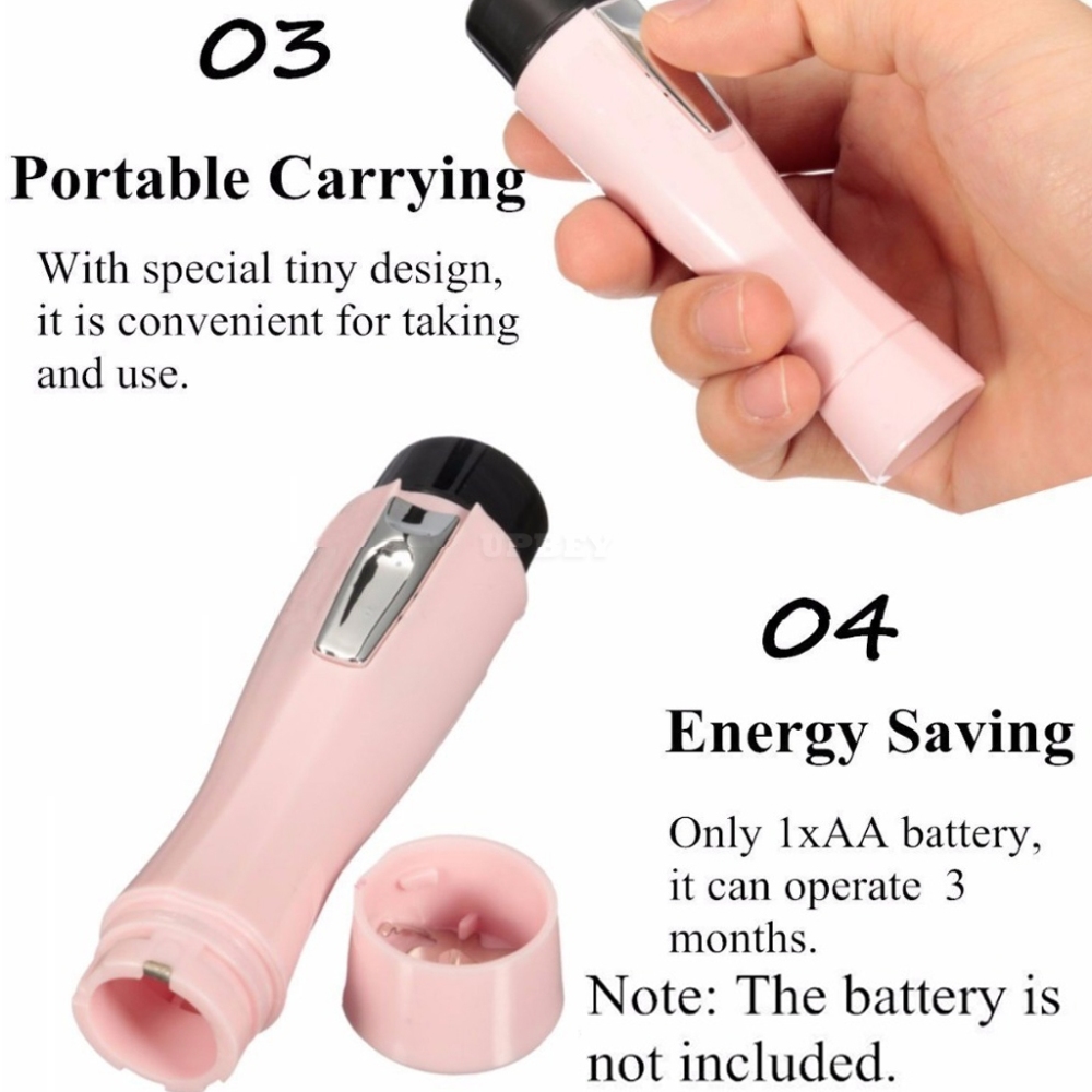KEMEI-1012 Dry Battery Women Shaver Female Body Hair Removal Trimmer Pink