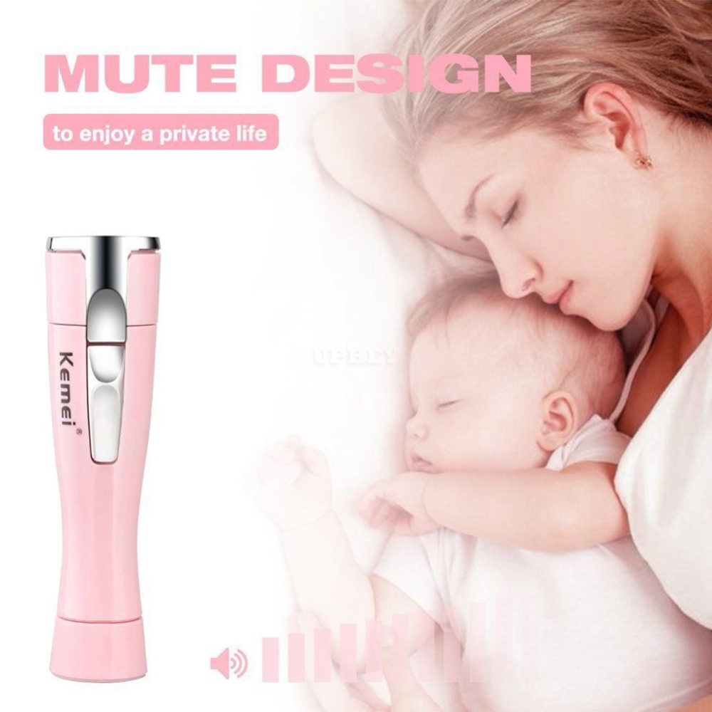 KEMEI-1012 Dry Battery Women Shaver Female Body Hair Removal Trimmer Pink