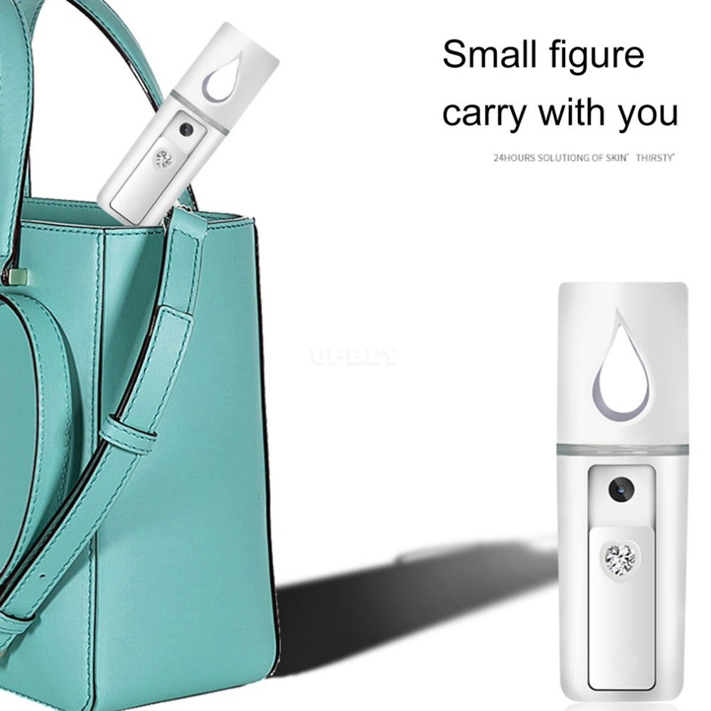 Portable Handheld Nano Spray Ultrasonic Atomizer Rechargeable Mini Facial Hydrating Humidifier white