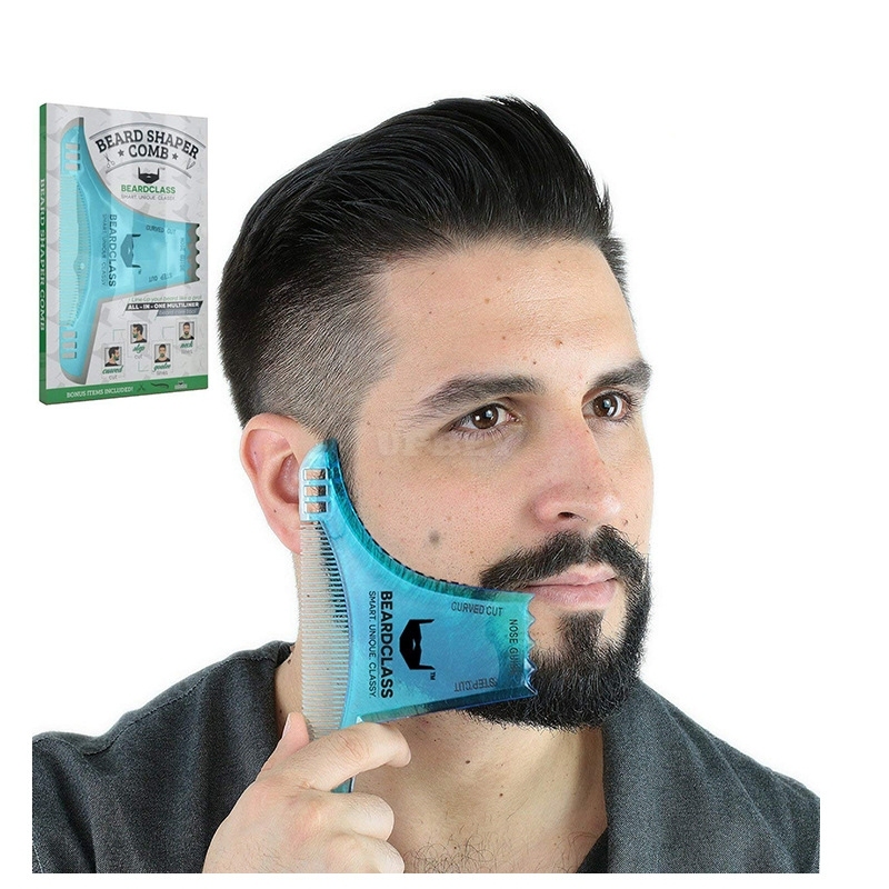 Beard Shaping Styling Template Beard Comb Men Shaving Tools Hair Beard Trim Template Comb purple