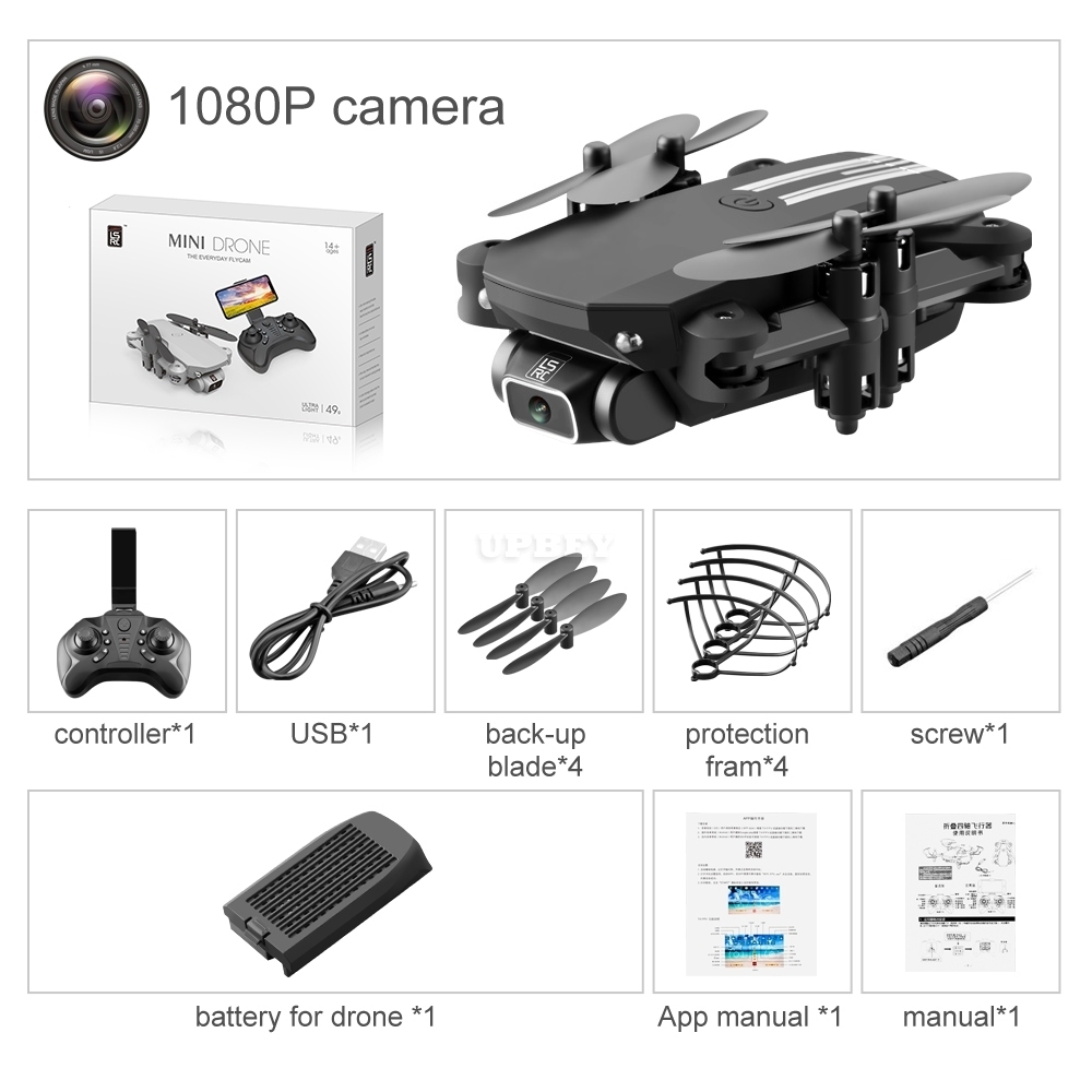 2023 LS-MIN New Mini Drone 1080P 4K HD Camera WiFi Fpv Air Pressure Altitude Hold Black And Gray Foldable Quadcopter RC Drone Toy RTF