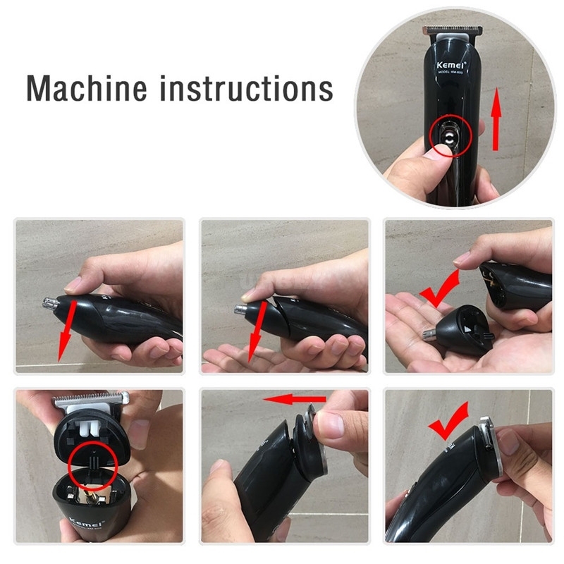 11 in 1 Multifunction Hair Clipper Professional Hair Trimmer Electric Beard Trimmer Hair Cutting Machine black_EU UK AU US Plug