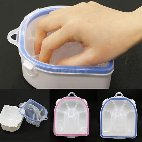 Nail Spa Bowl Professional Double Layer Soak Off Warm Nail Soak Bowl Manicure Tool blue