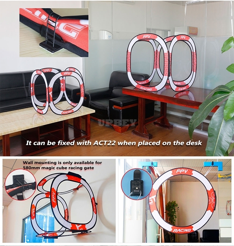 LDARC Round RC Drone FPV Racing Gate Flying Crossing Door 780mm With Base Red and white
