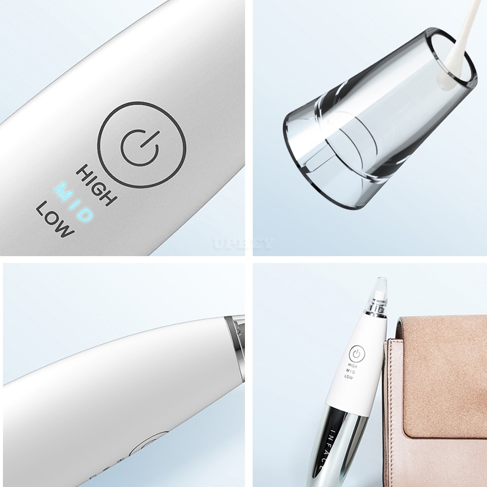 Xiaomi InFace Electric Blackhead Remover Vacuum Suction Dermabrasion Acne Pore Peeling Face Clean Facial Skin Care Beauty Tools Silver