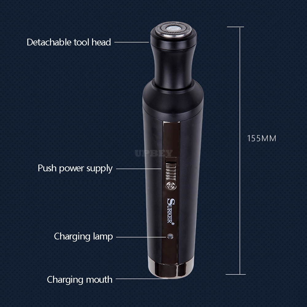 Surker Sk-217 4 In 1 Multi-Function Trimmer Waterproof Rechargeable Shaver Nose Hair Styling Knife Corner black_EU plug