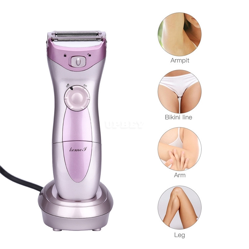 Electric Hair Trimmer Women Shaver Razor Home Use Rechargeable Waterproof Shaving Machine Pink