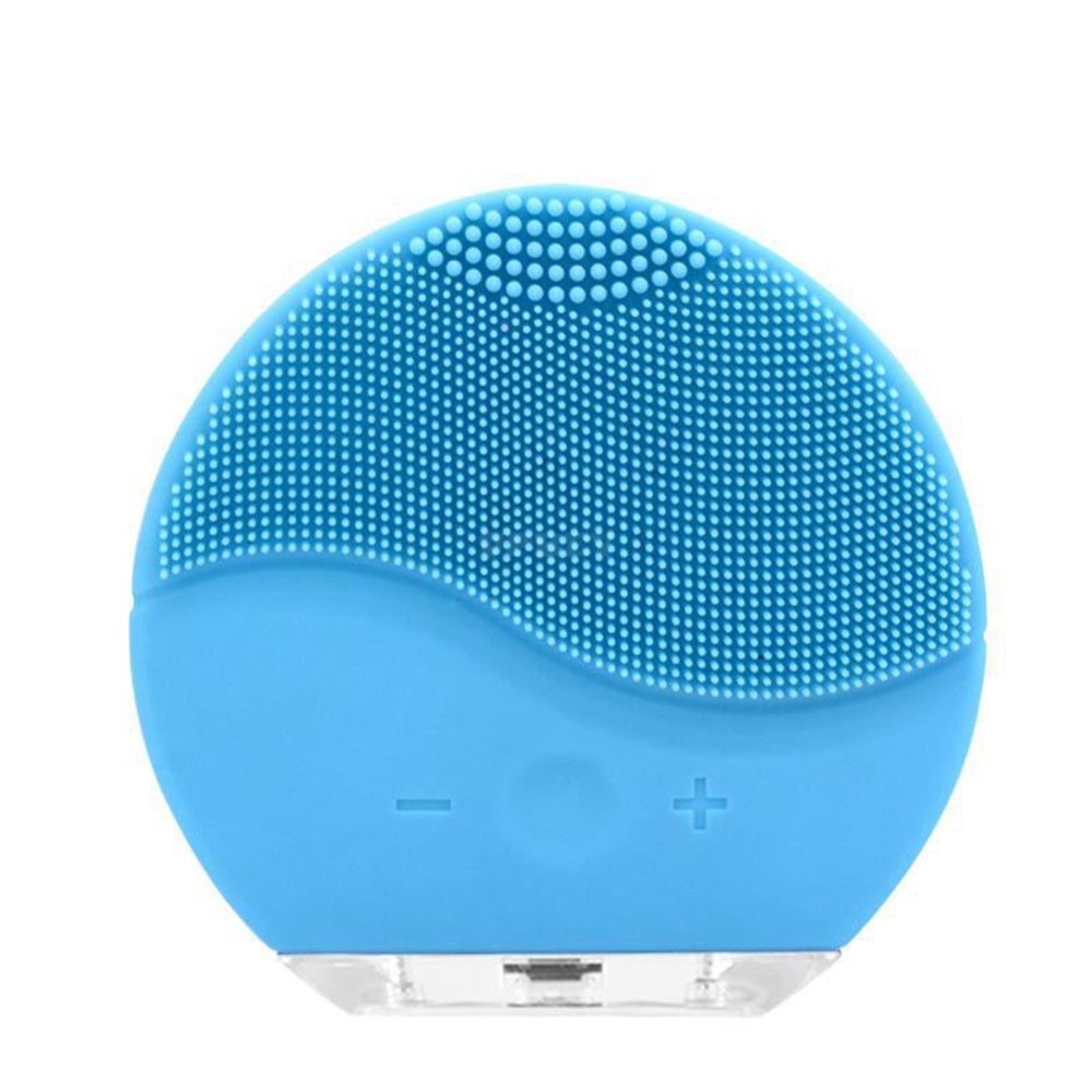 Face Cleaning Brush Waterproof Silicon Electric Masager Cleansing System sky blue