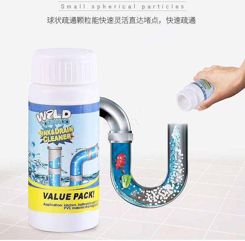 Pipe Dredging Agent Powerful Sink Drain Cleaner for Kitchen Sewer Toilet Brush Closestool Clogging Cleaning Tools 110g