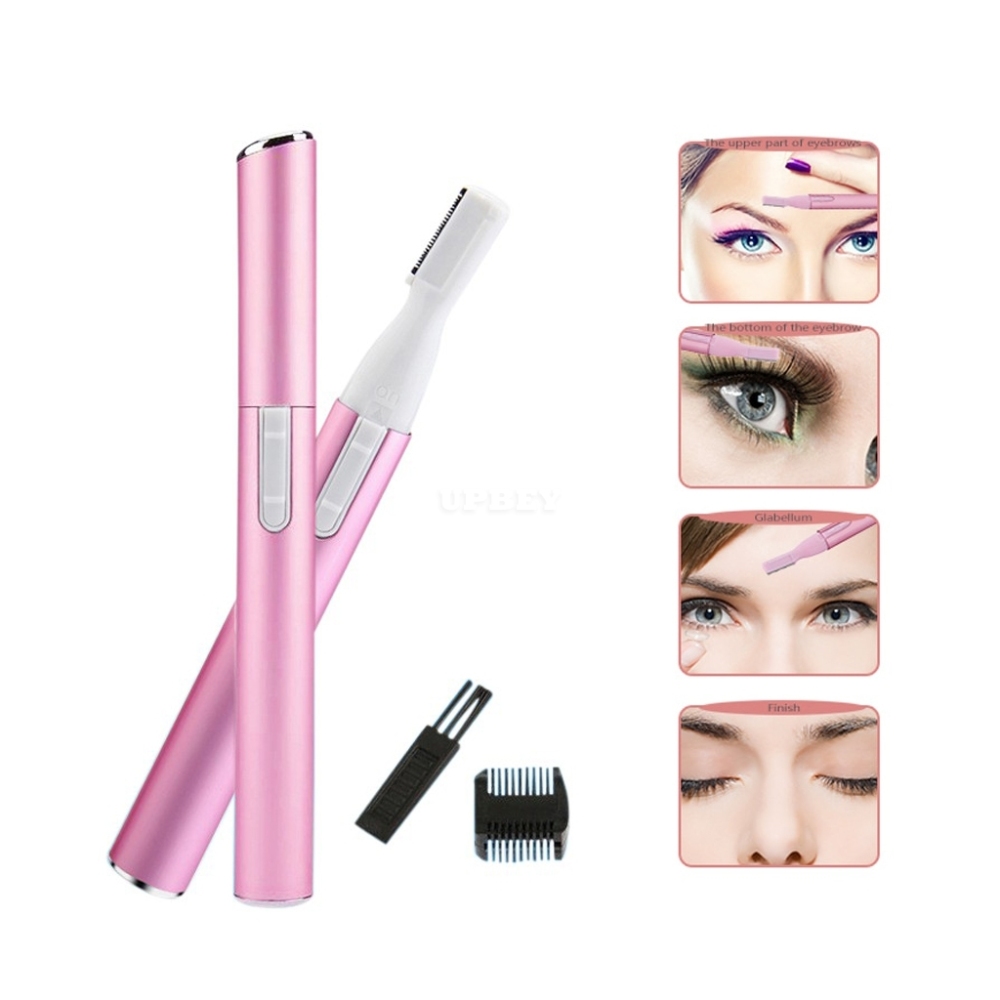 J-AA 210 Electric Eyebrow Trimmer Shaver Portable Face Hair Remover Tool Pink_0.9