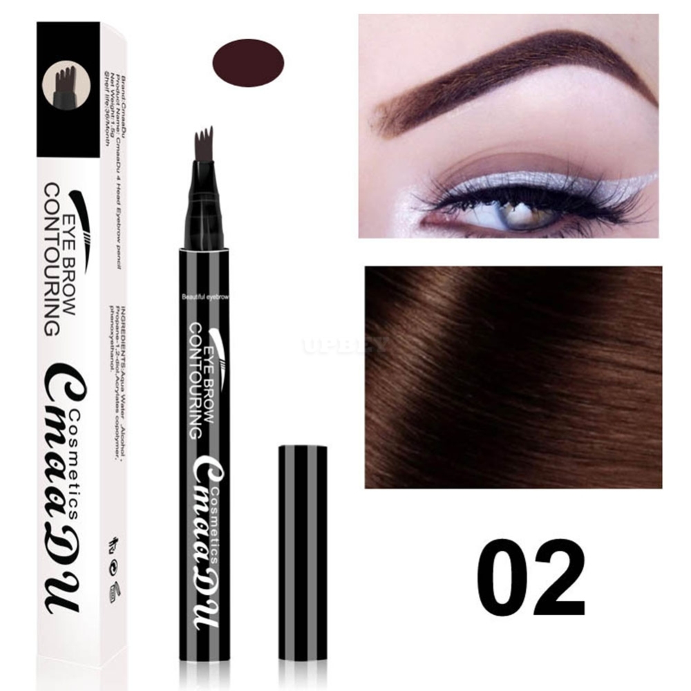 4 Fork Tip Head Eyebrow Pencil Smudge-proof Long-lasting Non Staining Brows Pen