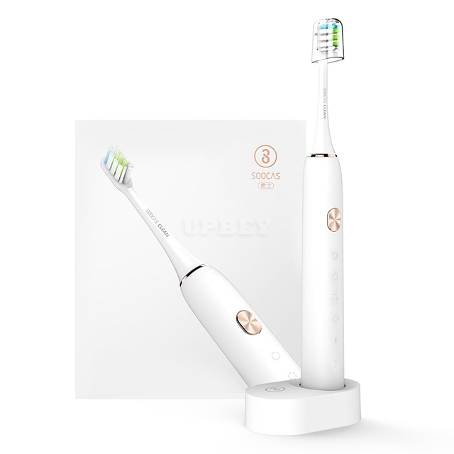 Adult Waterproof Ultrasonic Automatic Toothbrush USB Rechargeable Toothbrush White