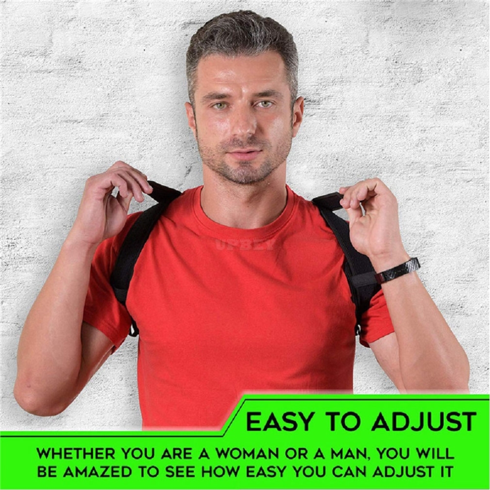 Posture Corrector Adjustable Upper Back Shoulder Brace Clavicle Support  black_One size