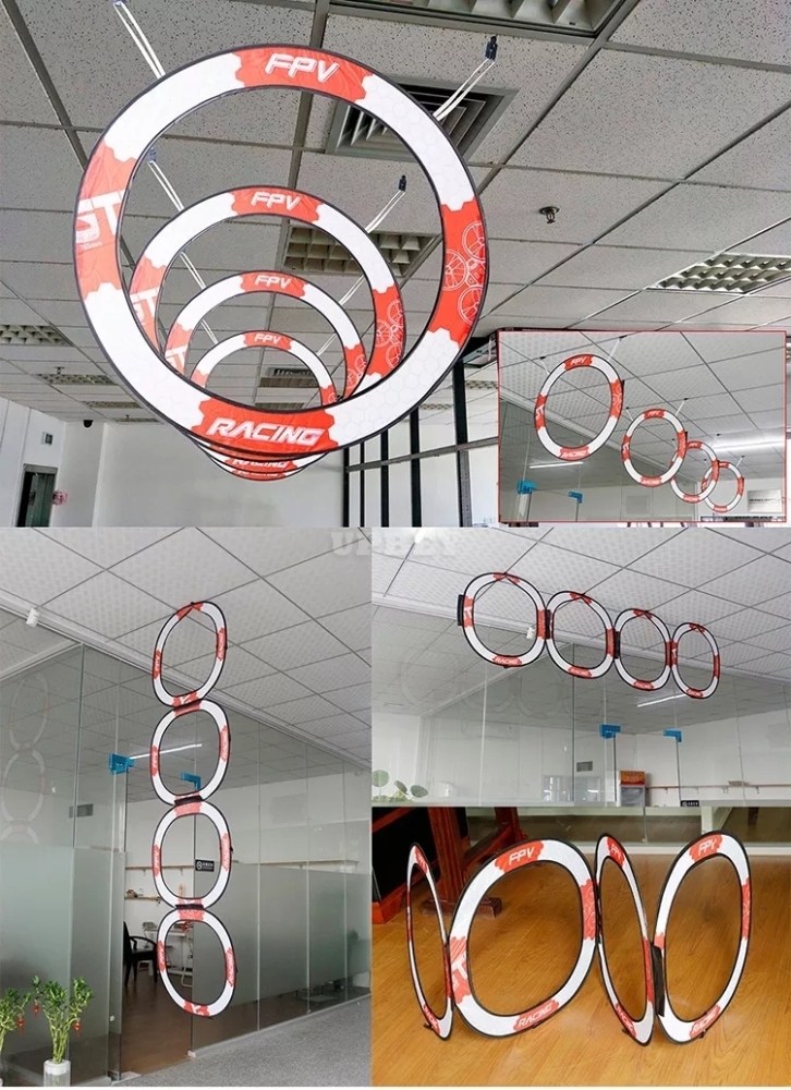 LDARC Round RC Drone FPV Racing Gate Flying Crossing Door 780mm With Base Red and white