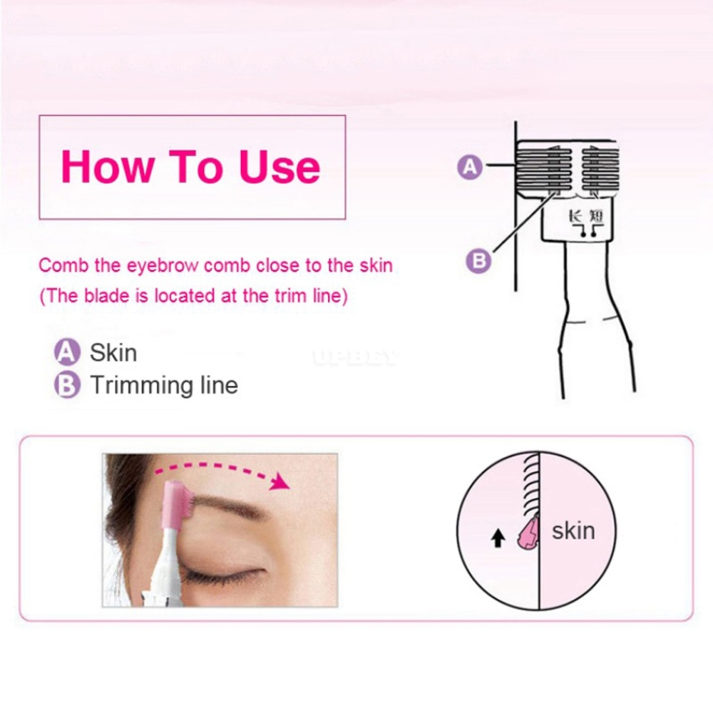 J-AA 210 Electric Eyebrow Trimmer Shaver Portable Face Hair Remover Tool Pink_0.9