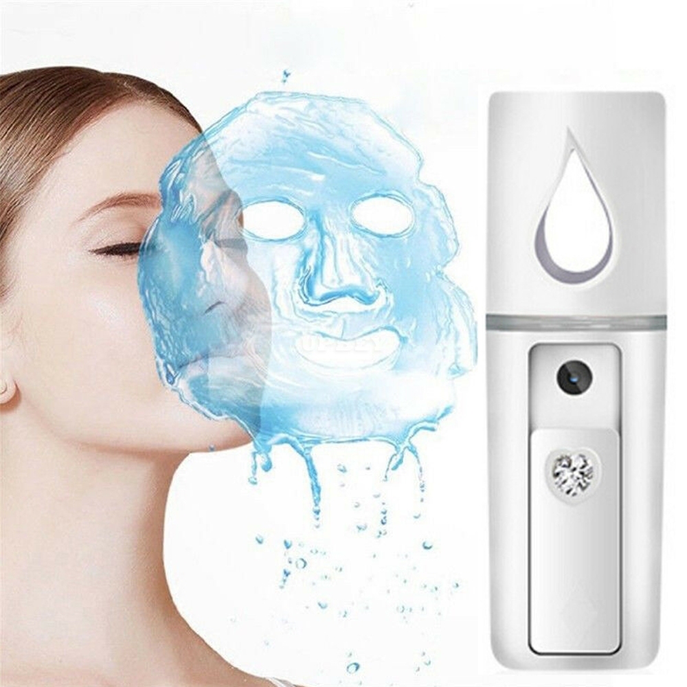 Portable Handheld Nano Spray Ultrasonic Atomizer Rechargeable Mini Facial Hydrating Humidifier white